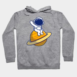 Cute Astronaut Sitting On Planet Hoodie